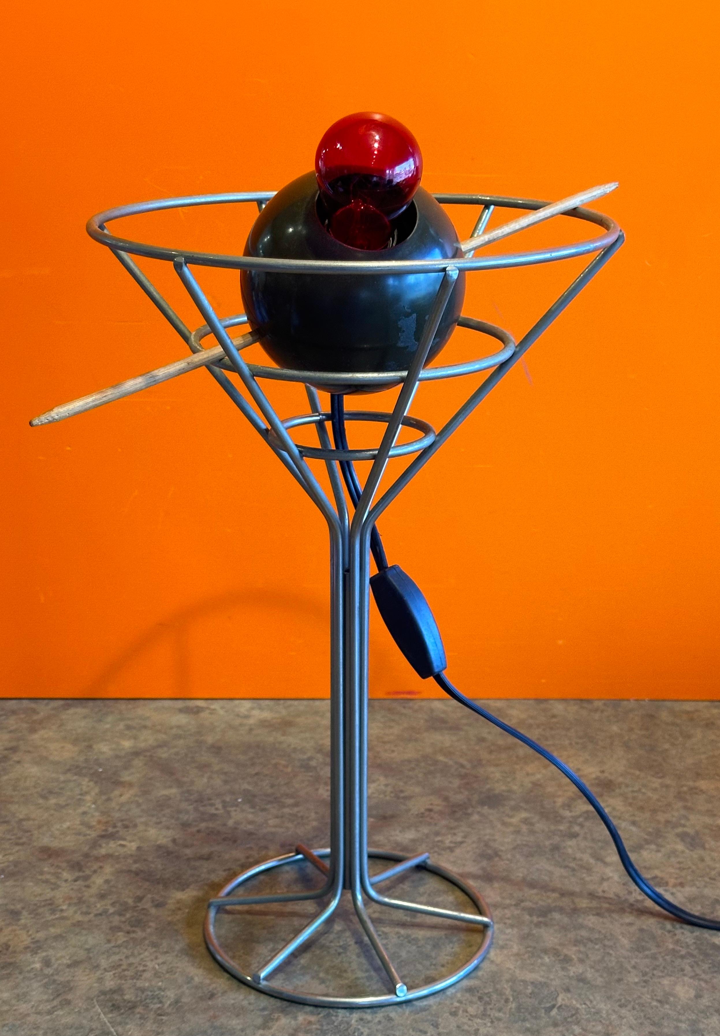 Martini & Olive Chrome Bar Lamp by David Krys In Good Condition For Sale In San Diego, CA