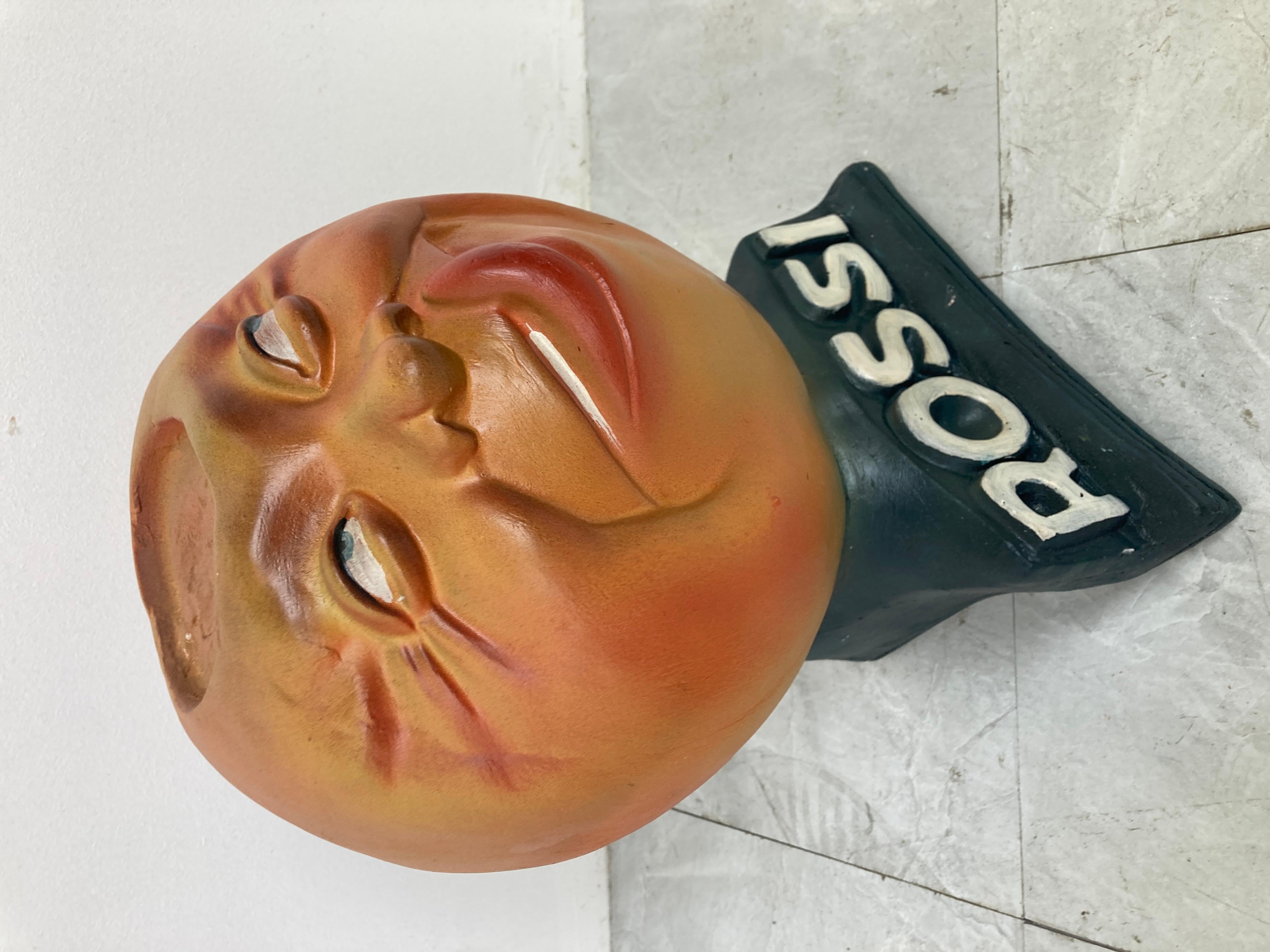 Martini Rossi advertising sculpture or bust, 1960s In Good Condition For Sale In HEVERLEE, BE