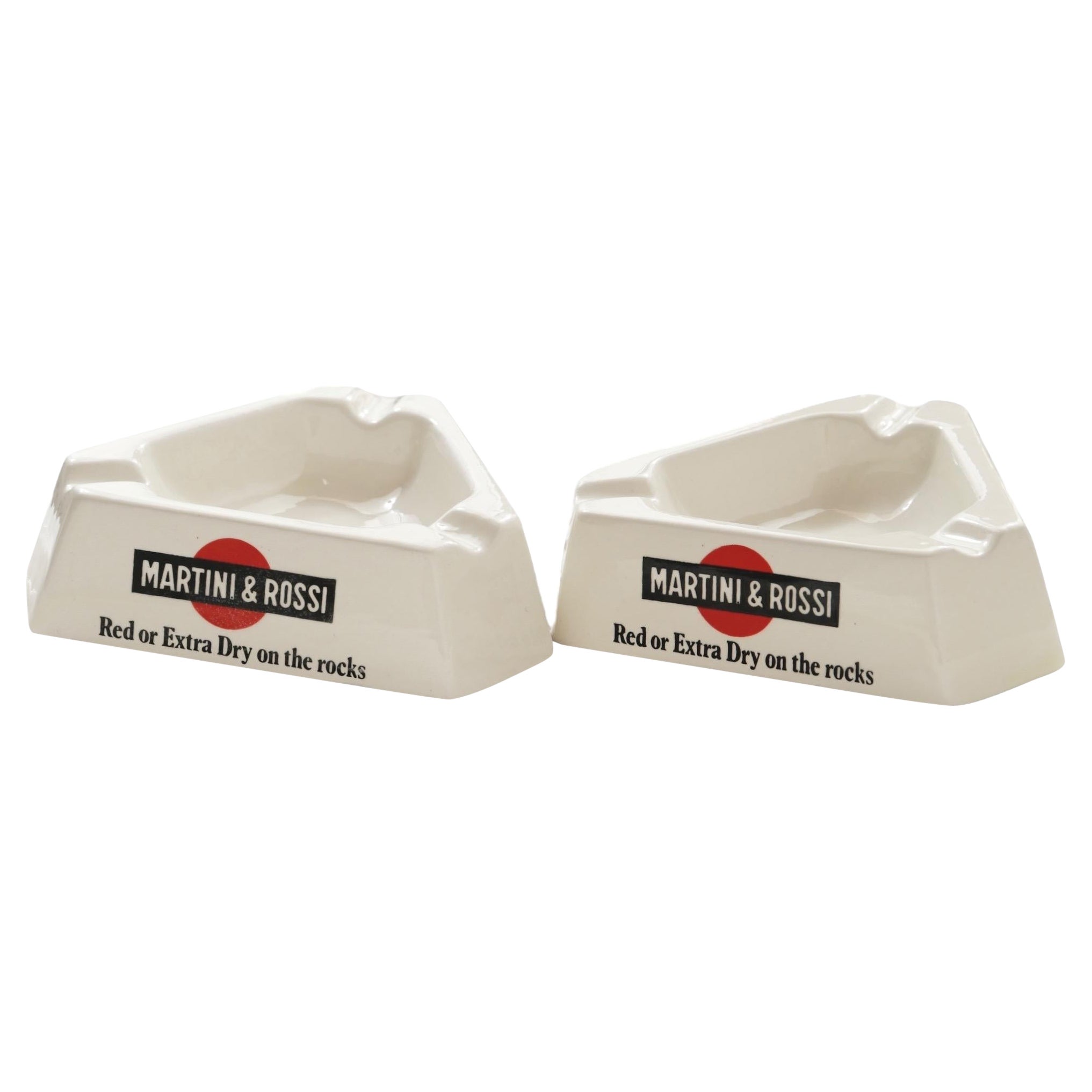 Cendriers italiens Martini & Rossi - une paire