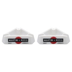 Martini & Rossi Sweet Vermouth French Ashtrays - a Pair
