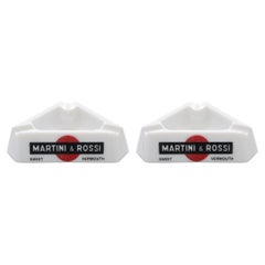 Martini & Rossi Sweet Vermouth French Ashtrays - a Pair
