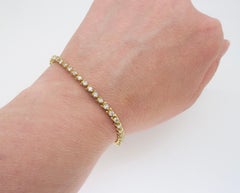Martini Set Diamond Tennis Bracelet Made in 14k Yellow Gold