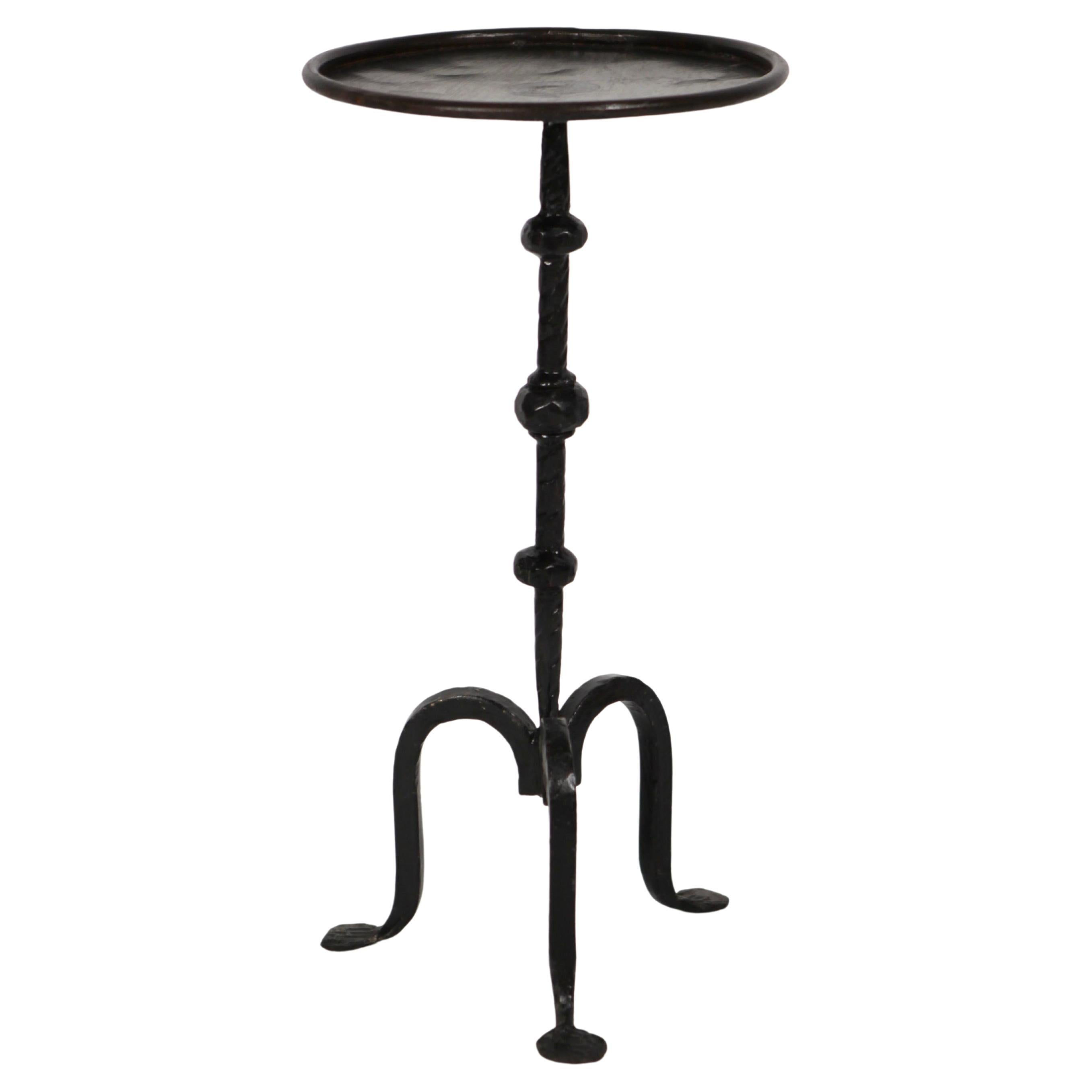 "Martini" Side Table, Hand Forged Iron, Spain 1950s. For Sale