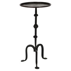 Vintage "Martini" Side Table, Hand Forged Iron, Spain 1950s.