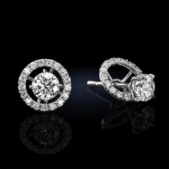 "Martini' Studs with Diamonds and Micro-Pave Jackets in Platinum by Leon Mege