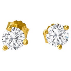 Martini Style 4mm VVS-VS Diamond Studs in 14k Gold