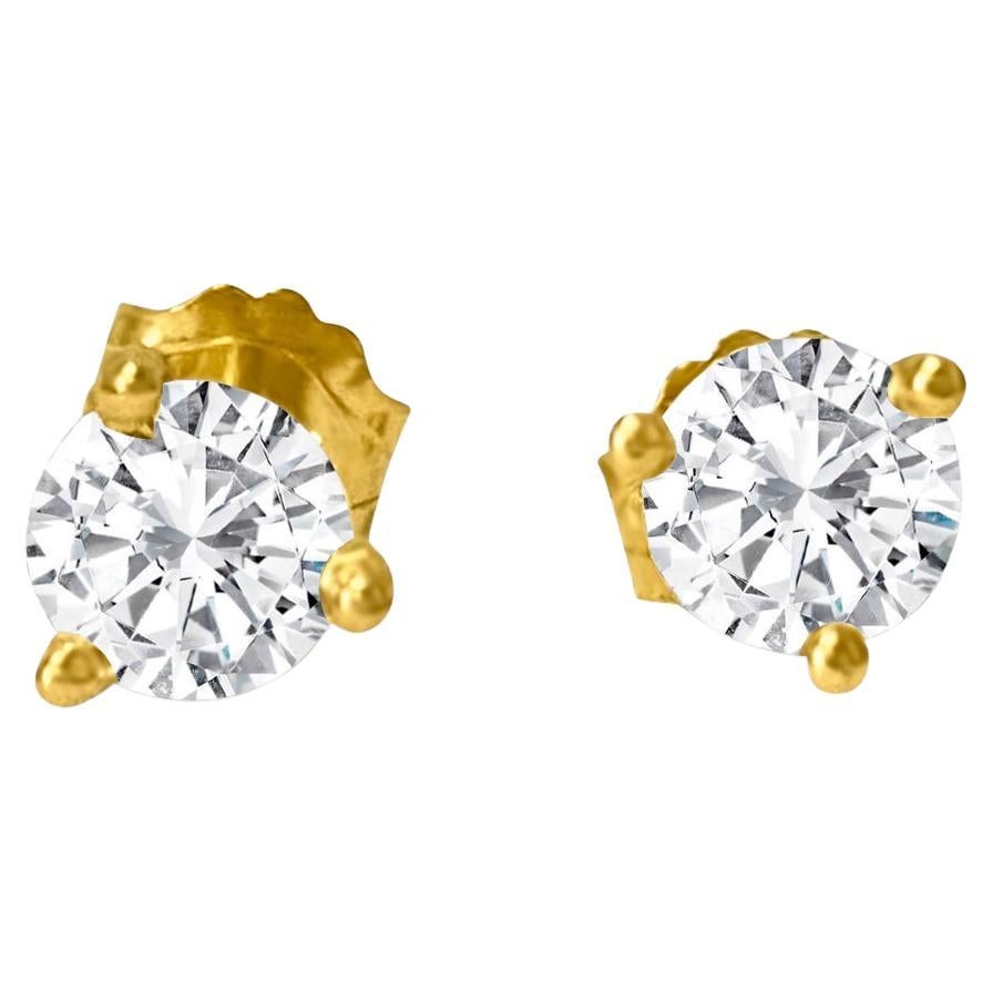 Martini Style 4mm VVS-VS Diamond Studs in 14k Gold