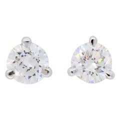 Martini Style Diamond Stud Earrings