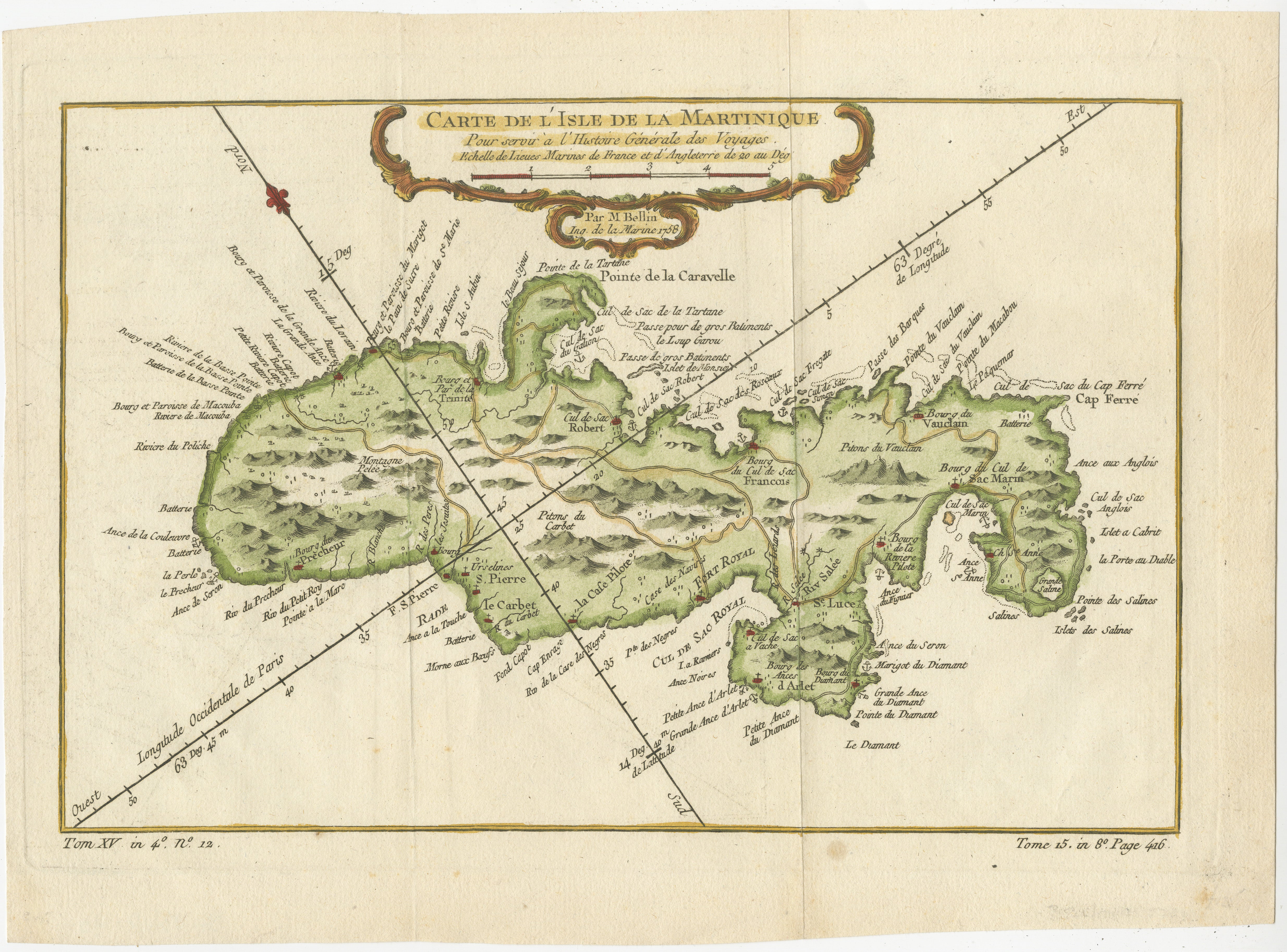 Cette carte du milieu du XVIIIe siècle, intitulée 