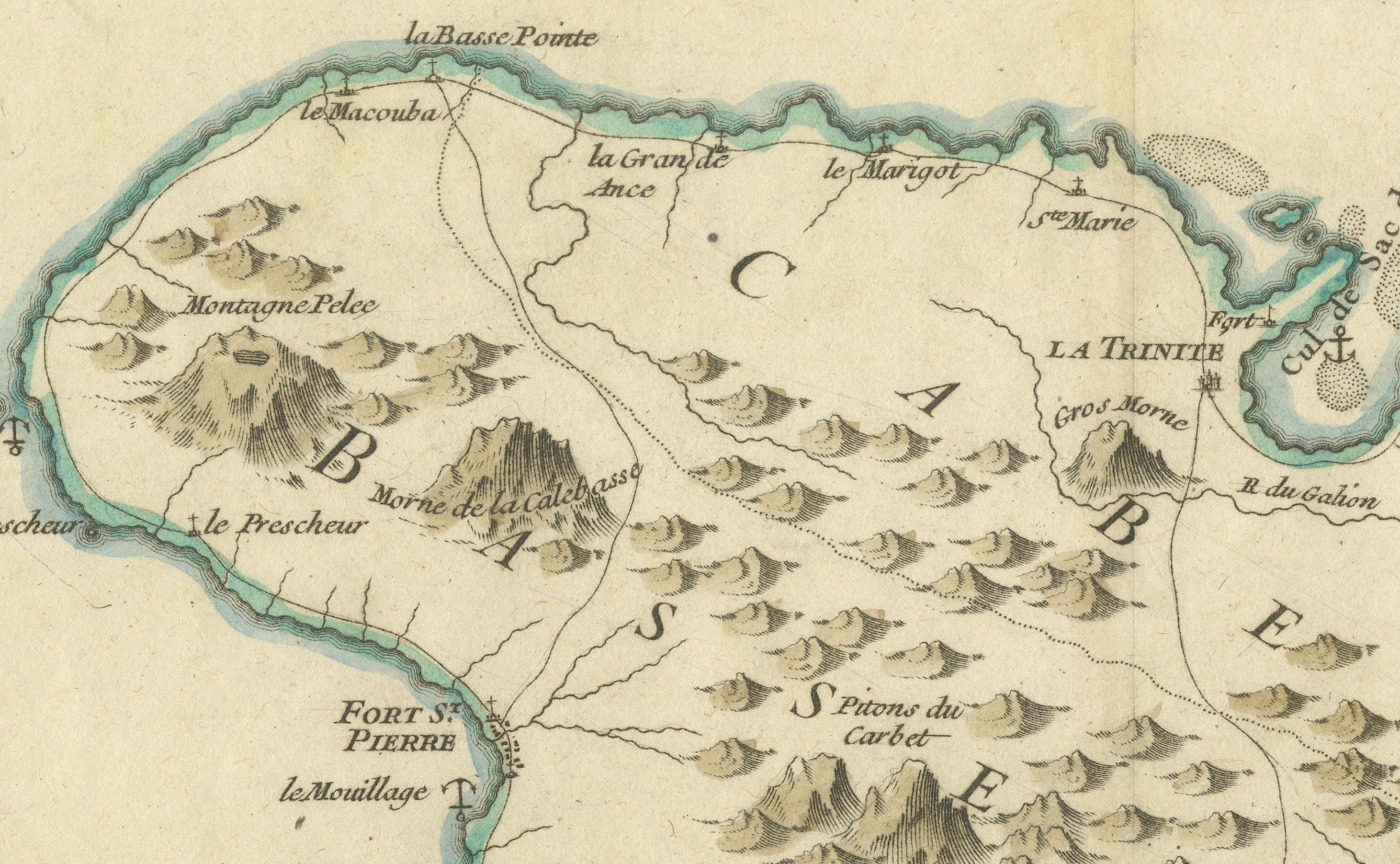 Mapa de Martinica por Rigobert Bonne, hacia 1768

Se trata de un mapa antiguo detallado de Martinica titulado 