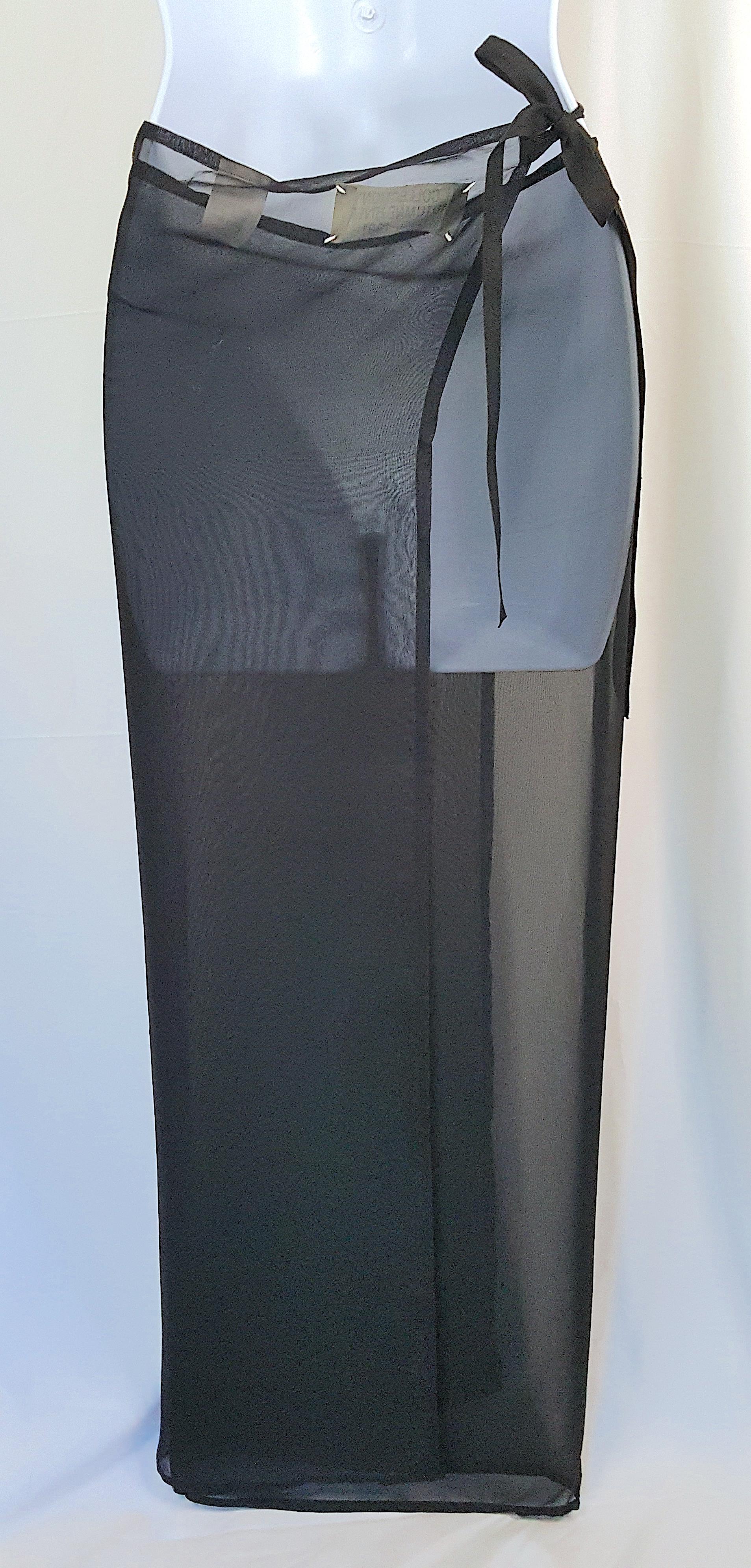 MartinMargiela 1990 1stRetrospectiveCollection1994 Sheer Black Convertible Apron For Sale 7