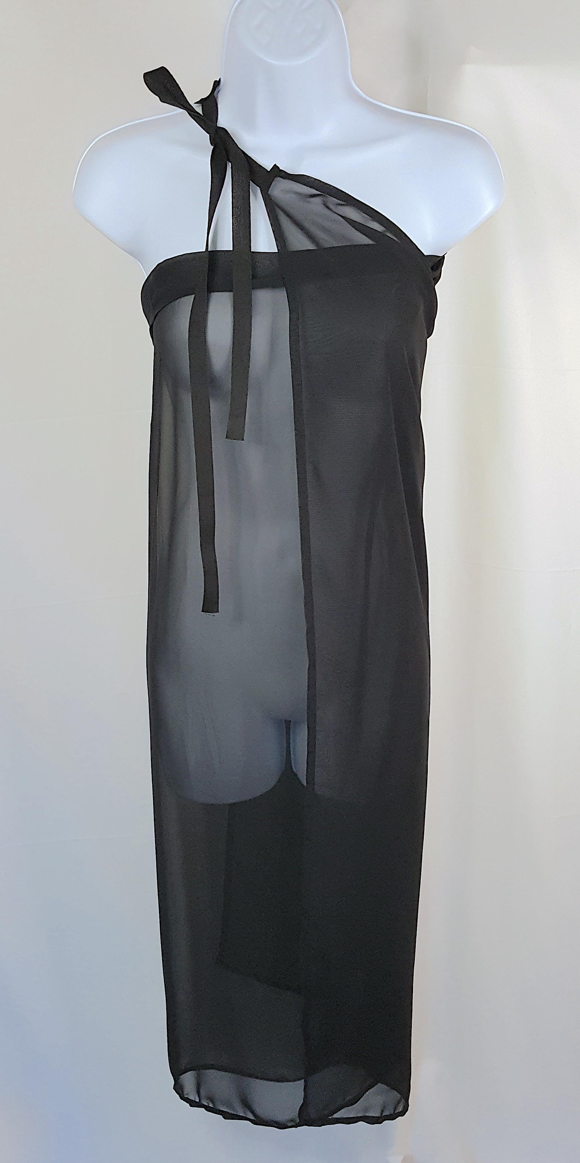 MartinMargiela 1990 1stRetrospectiveCollection1994 Sheer Black Convertible Apron For Sale 8