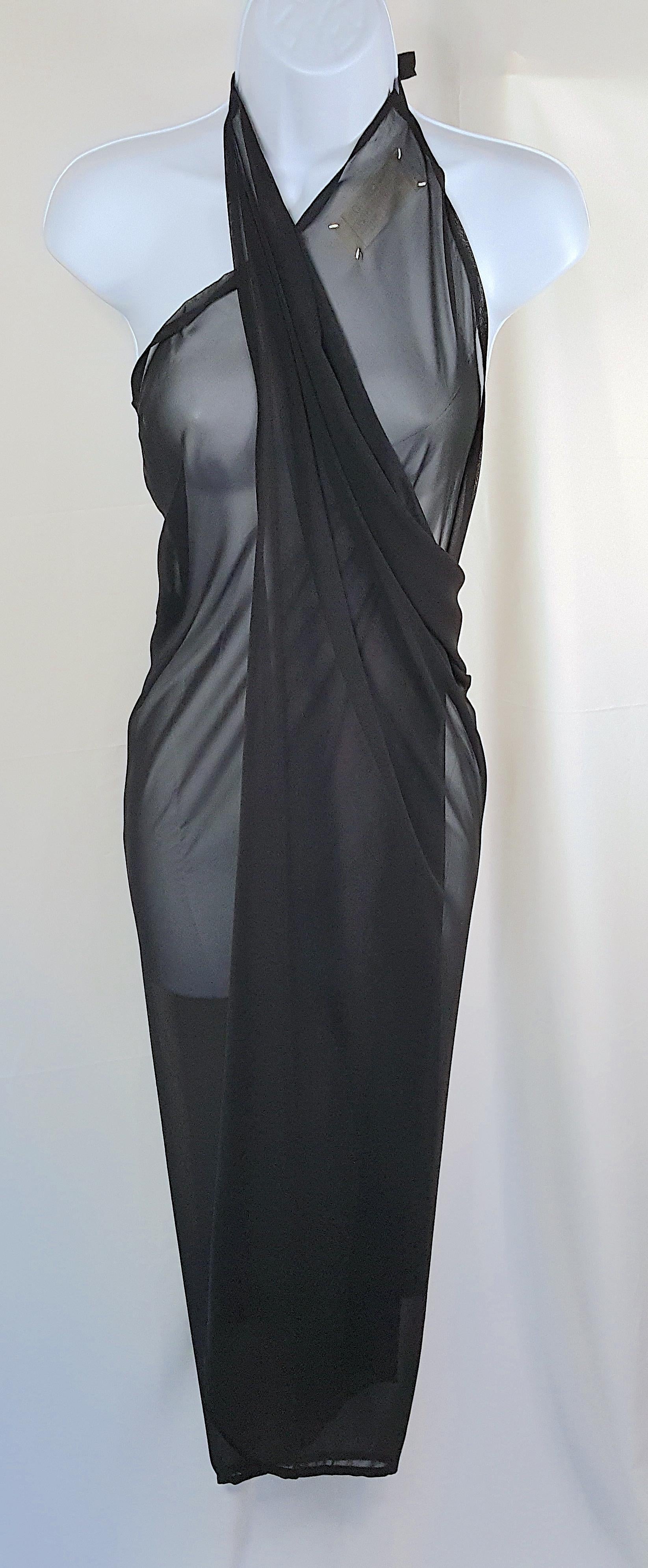 MartinMargiela 1990 1stRetrospectiveCollection1994 Sheer Black Convertible Apron In Good Condition For Sale In Chicago, IL