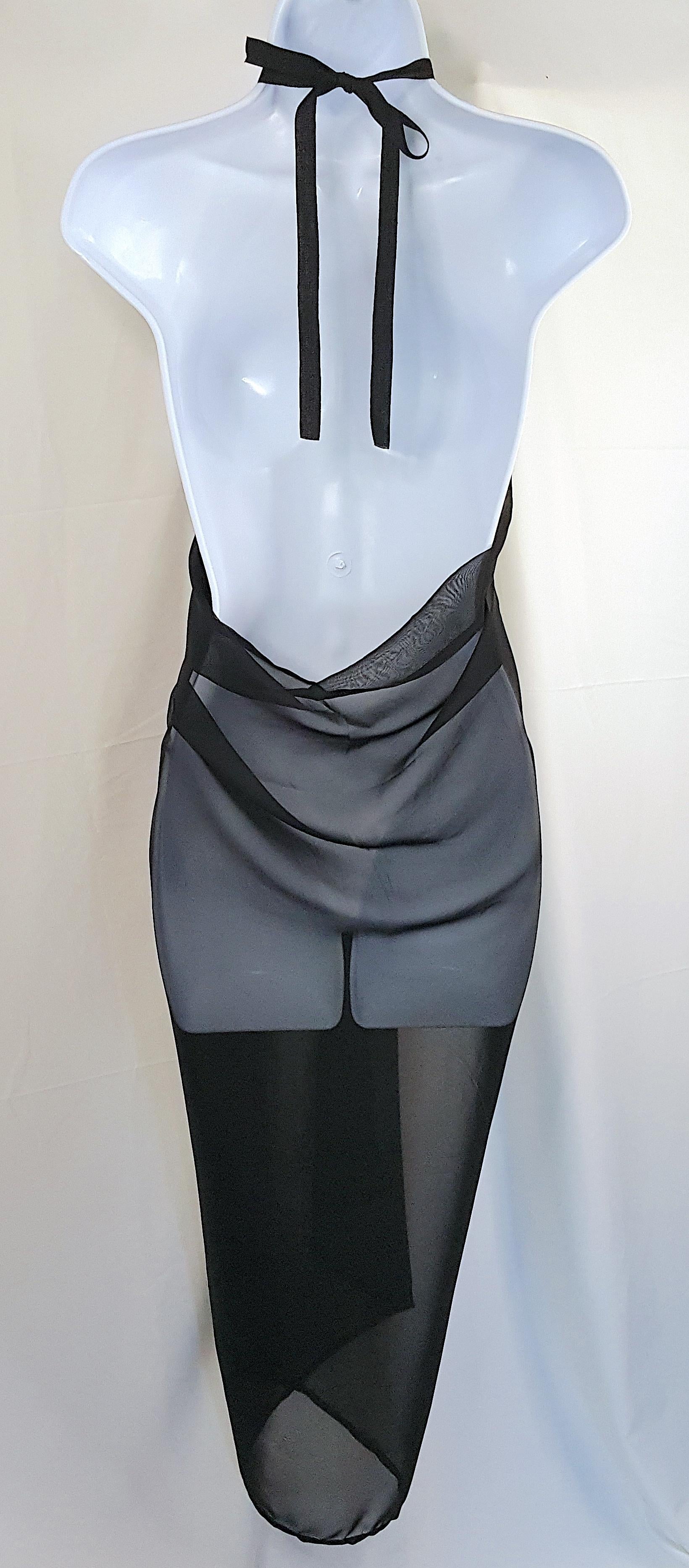 MartinMargiela 1990 1ªRetrospectivaColección1994 Delantal Convertible Negro Transparente en venta 4