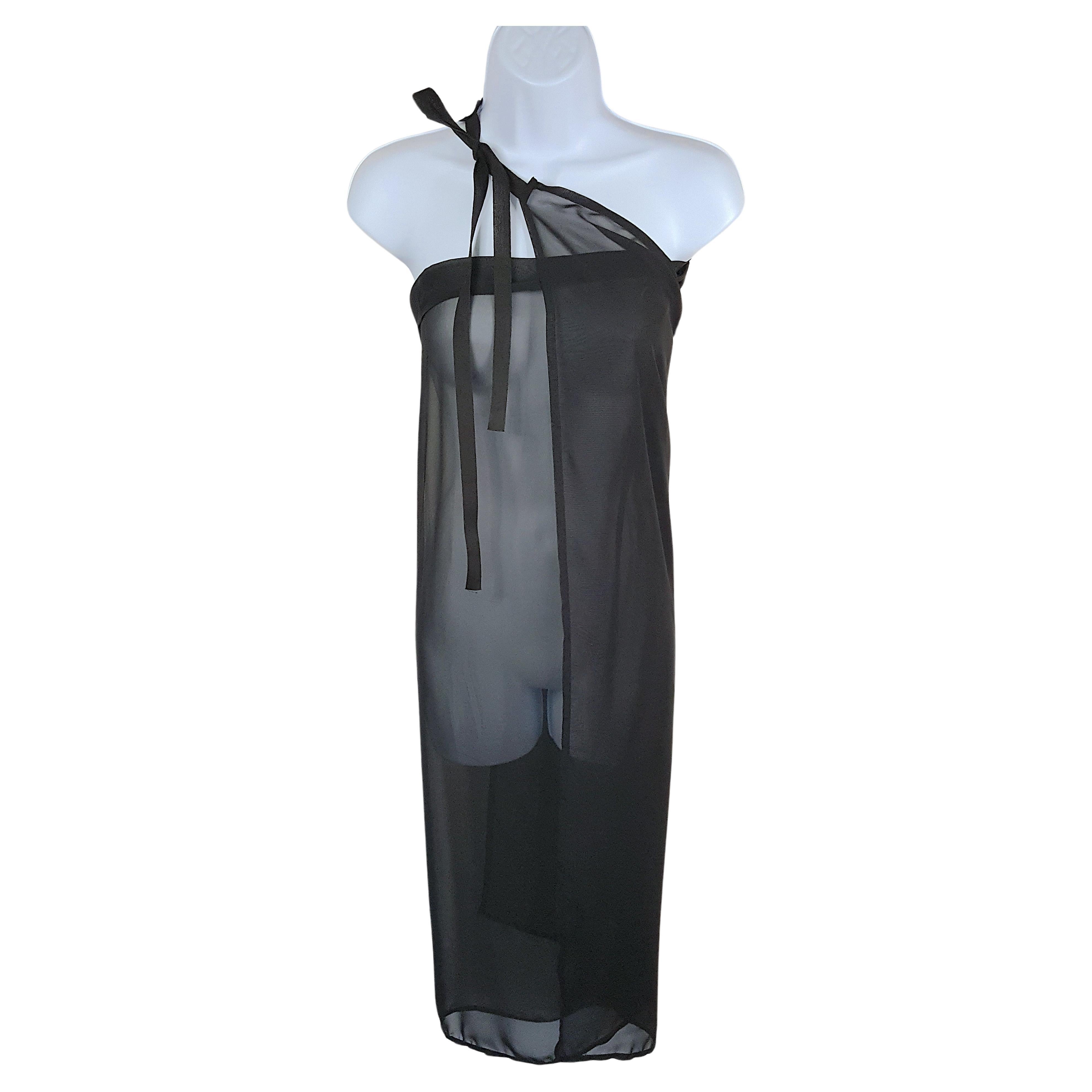 MartinMargiela 1990 1stRetrospectiveCollection1994 Sheer Black Convertible Apron For Sale