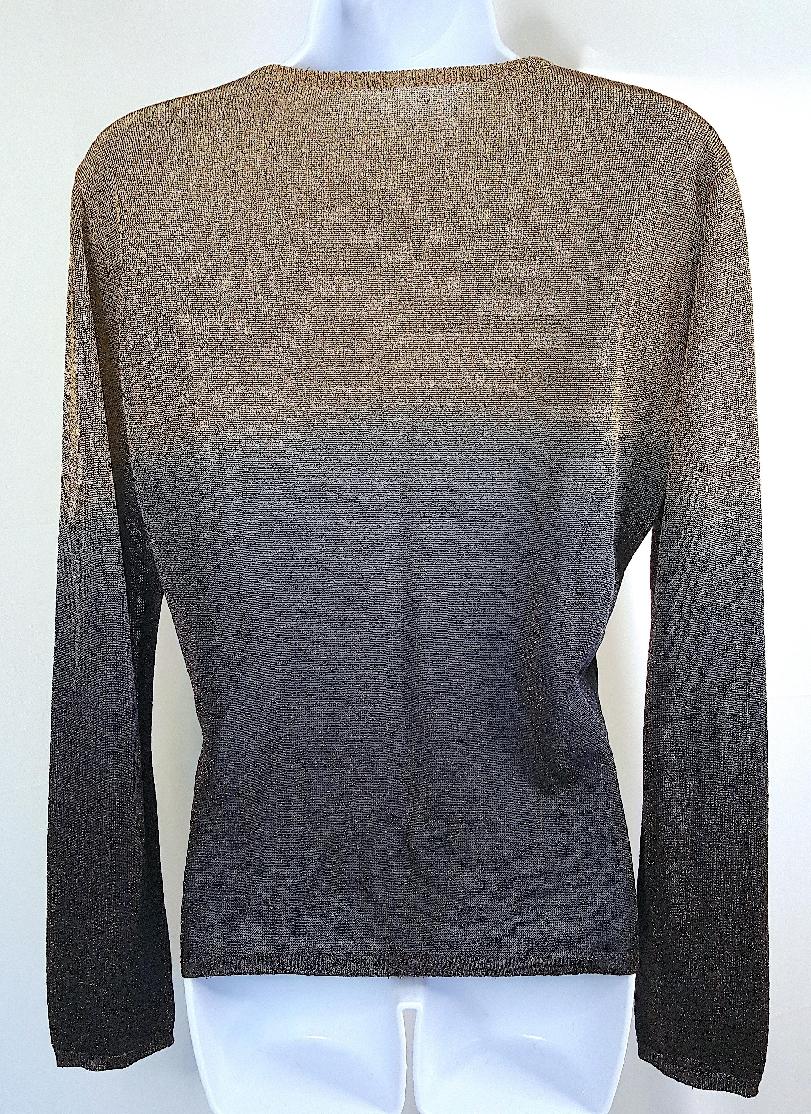 MartinMargiela 1990s MissDeannaKnit GoldLurexThreaded FauxDipDyed Ombre Pullover For Sale 7