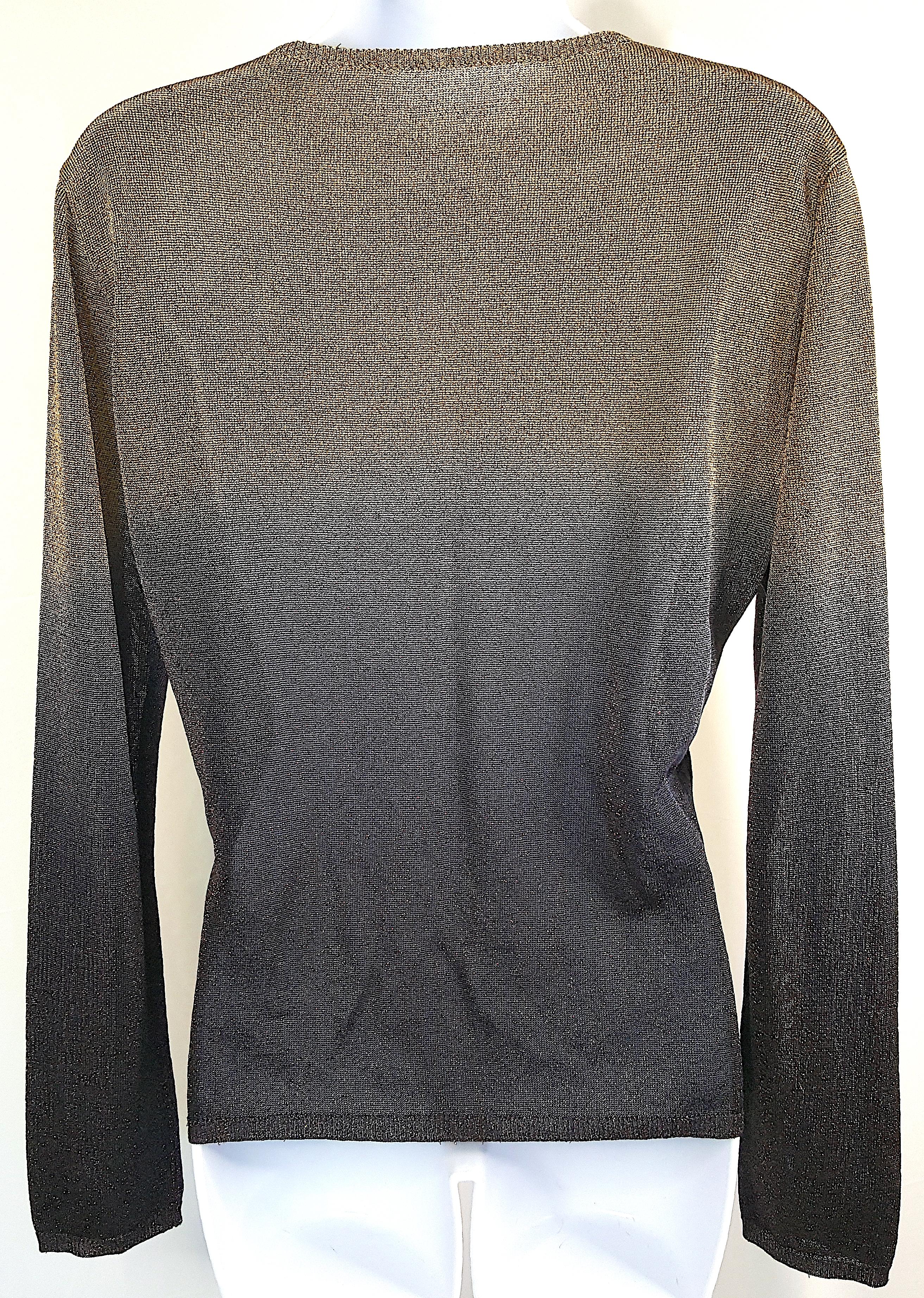 MartinMargiela 1990s MissDeannaKnit GoldLurexThreaded FauxDipDyed Ombre Pullover For Sale 5