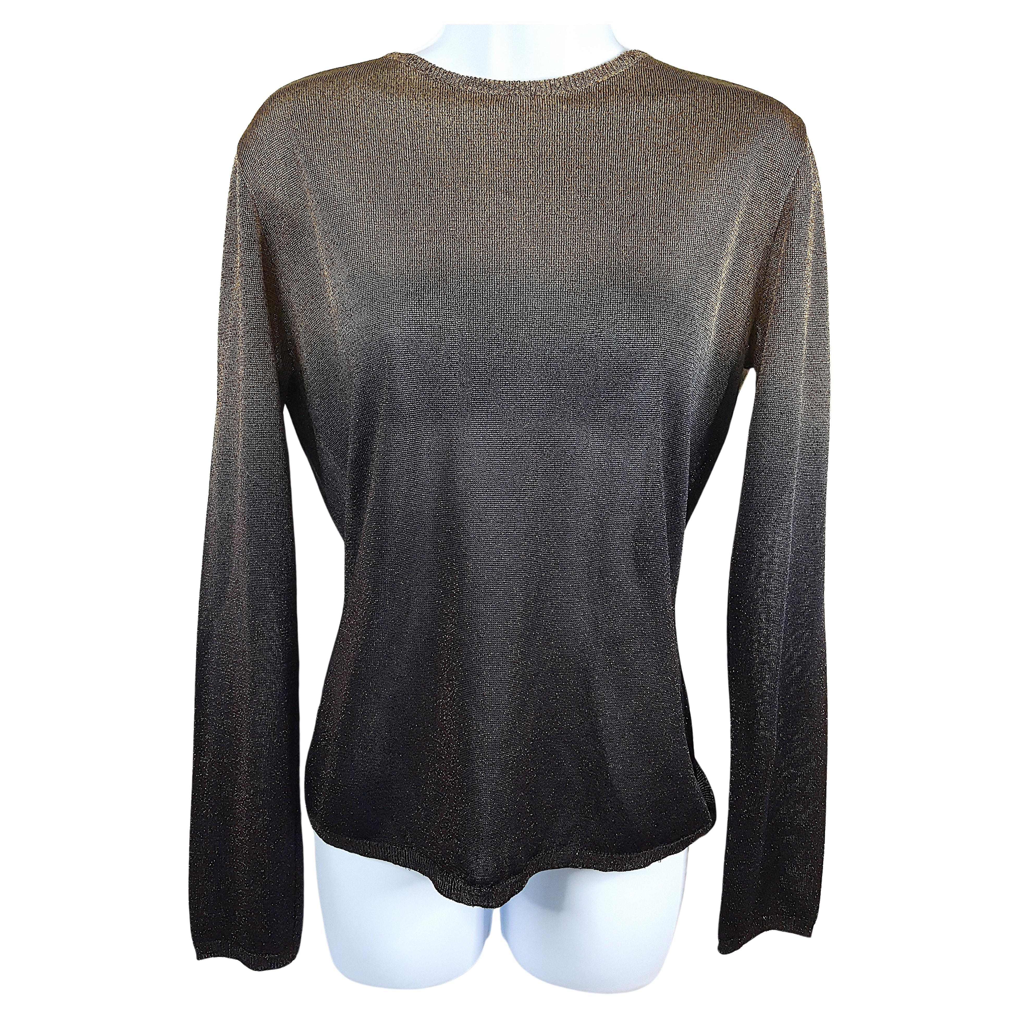 MartinMargiela MissDeannaKnit GoldLurexThreaded FauxDipDyed Ombre Pull des années 1990