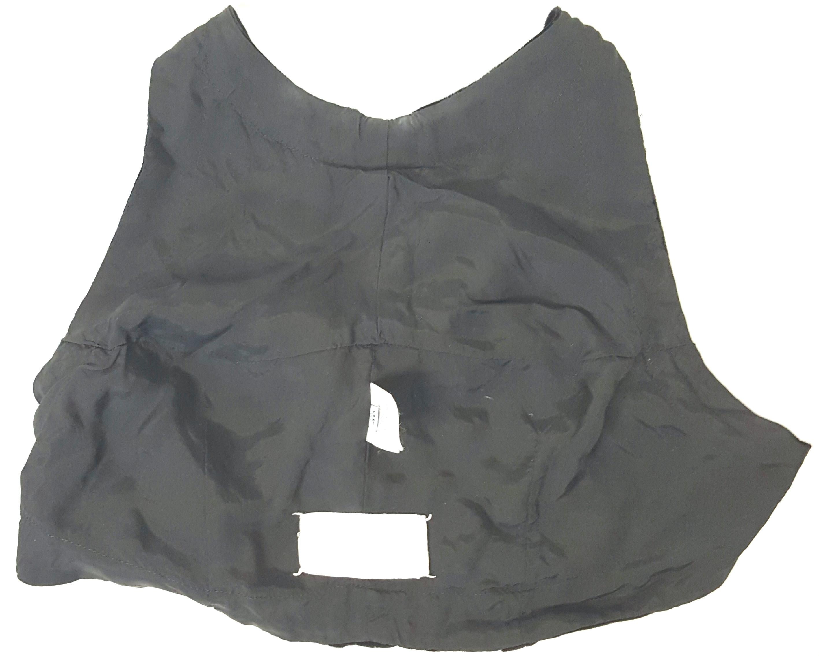 Martin Margiela 1990s Unique UpcycledGarters&Crotch Velvet Halter Black Crop Top For Sale 2