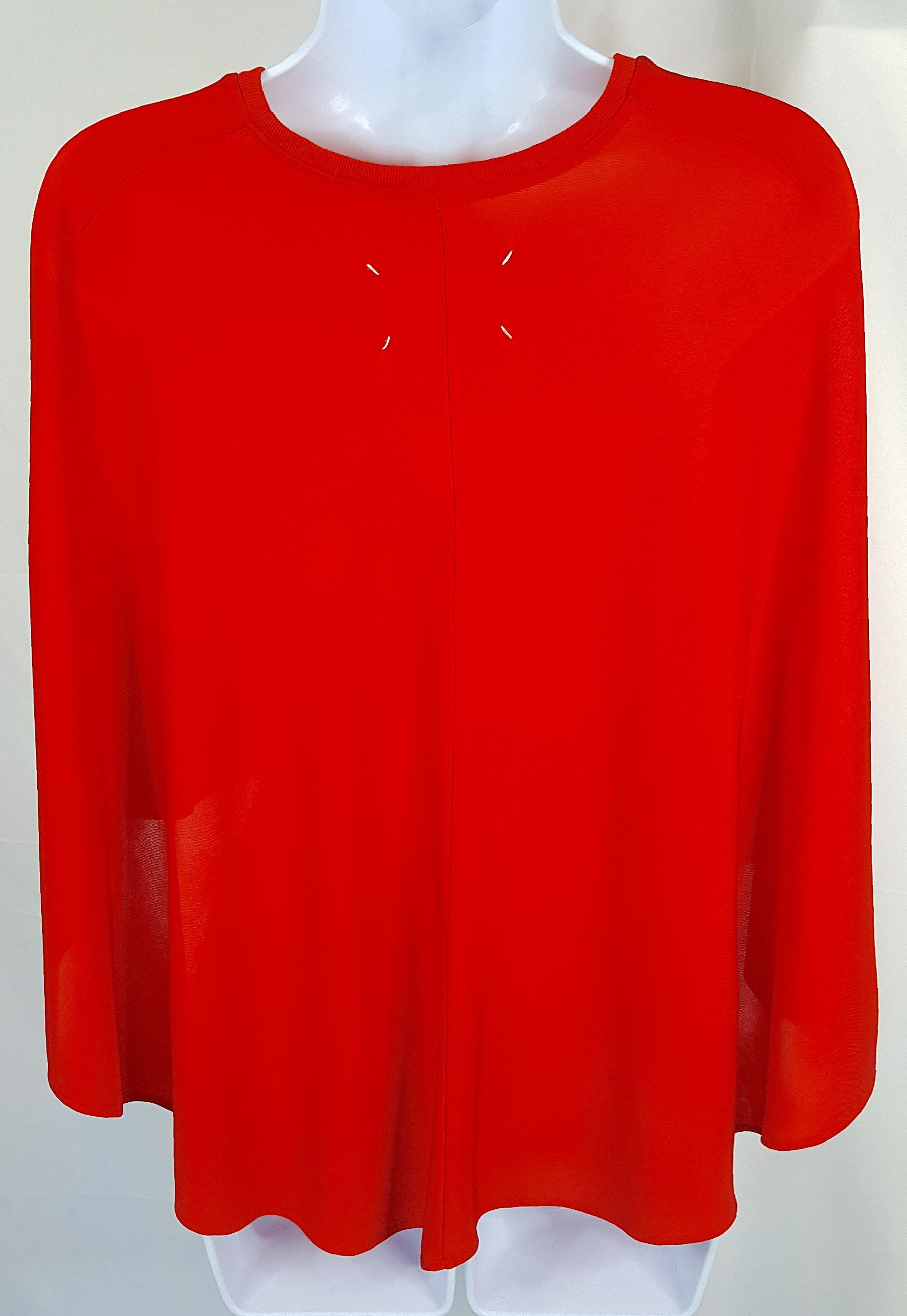 Women's or Men's MartinMargiela RunwayLook1 Spring/Summer2007 Game-Changing Red Short Cape For Sale