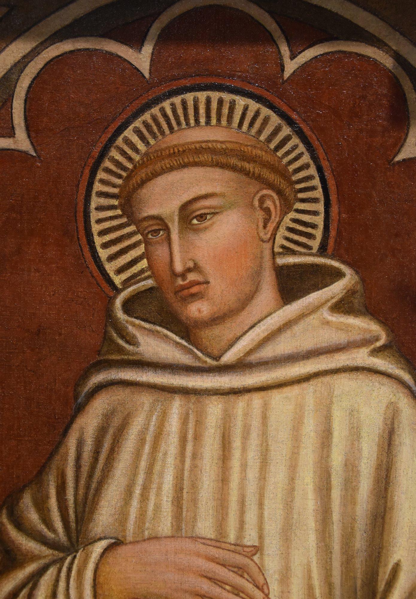 Saint Albert Romuald Paint 15th Century Tempera on table Tuscan school Siena Art For Sale 7
