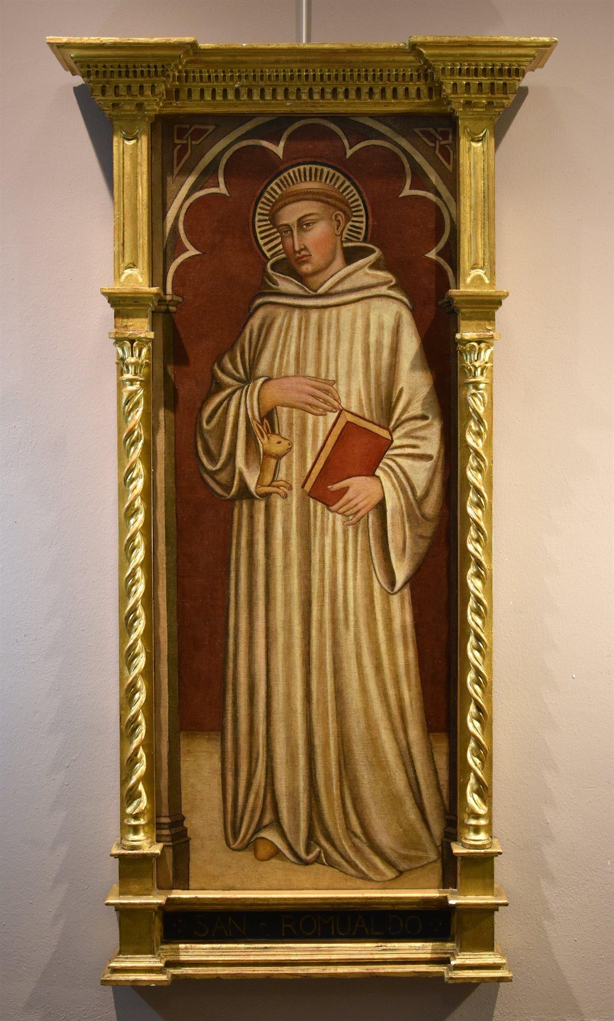 Saint Albert Romuald Paint 15th Century Tempera on table Tuscan school Siena Art For Sale 1
