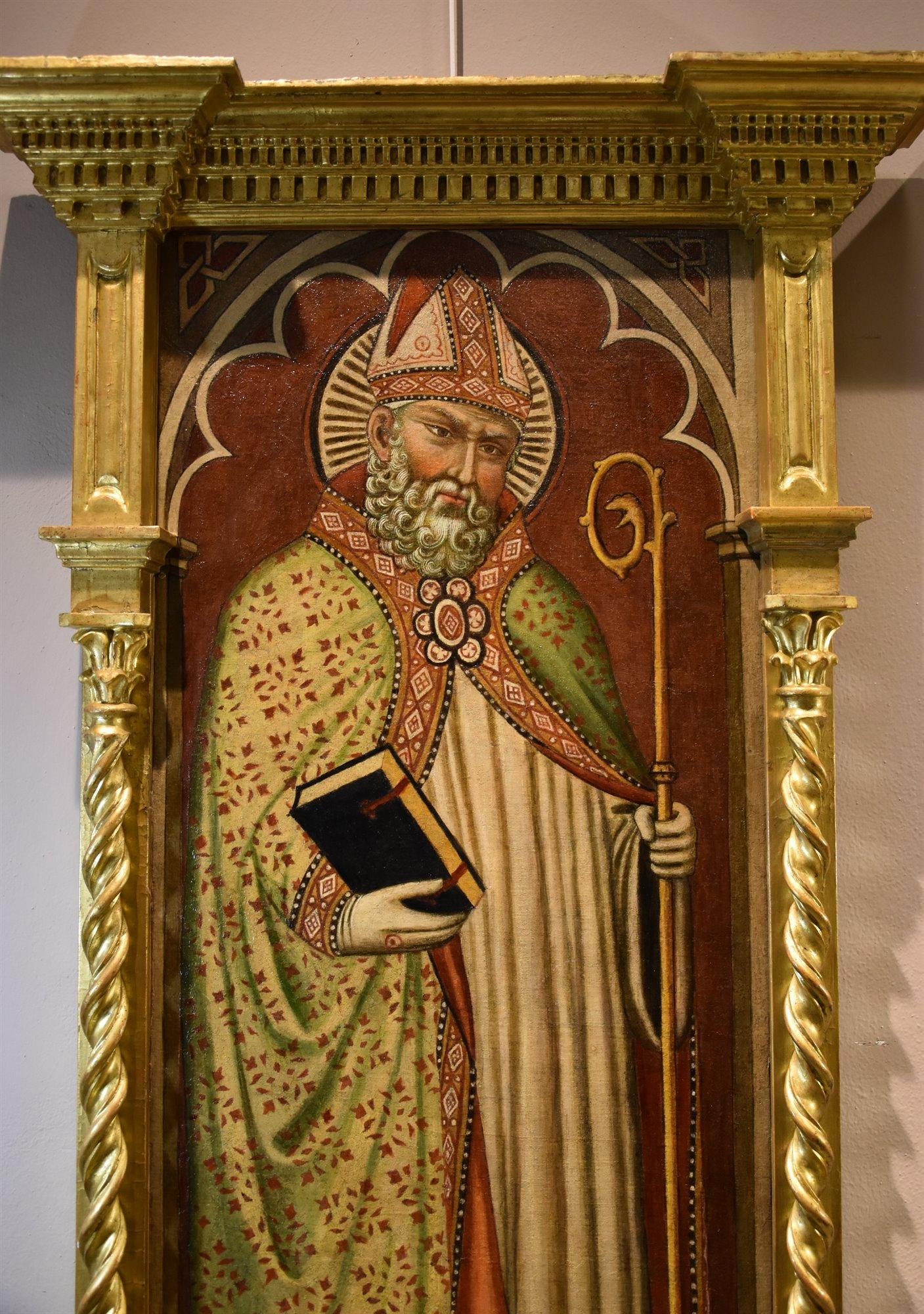 Saint Albert Romuald Paint 15th Century Tempera on table Tuscan school Siena Art For Sale 2
