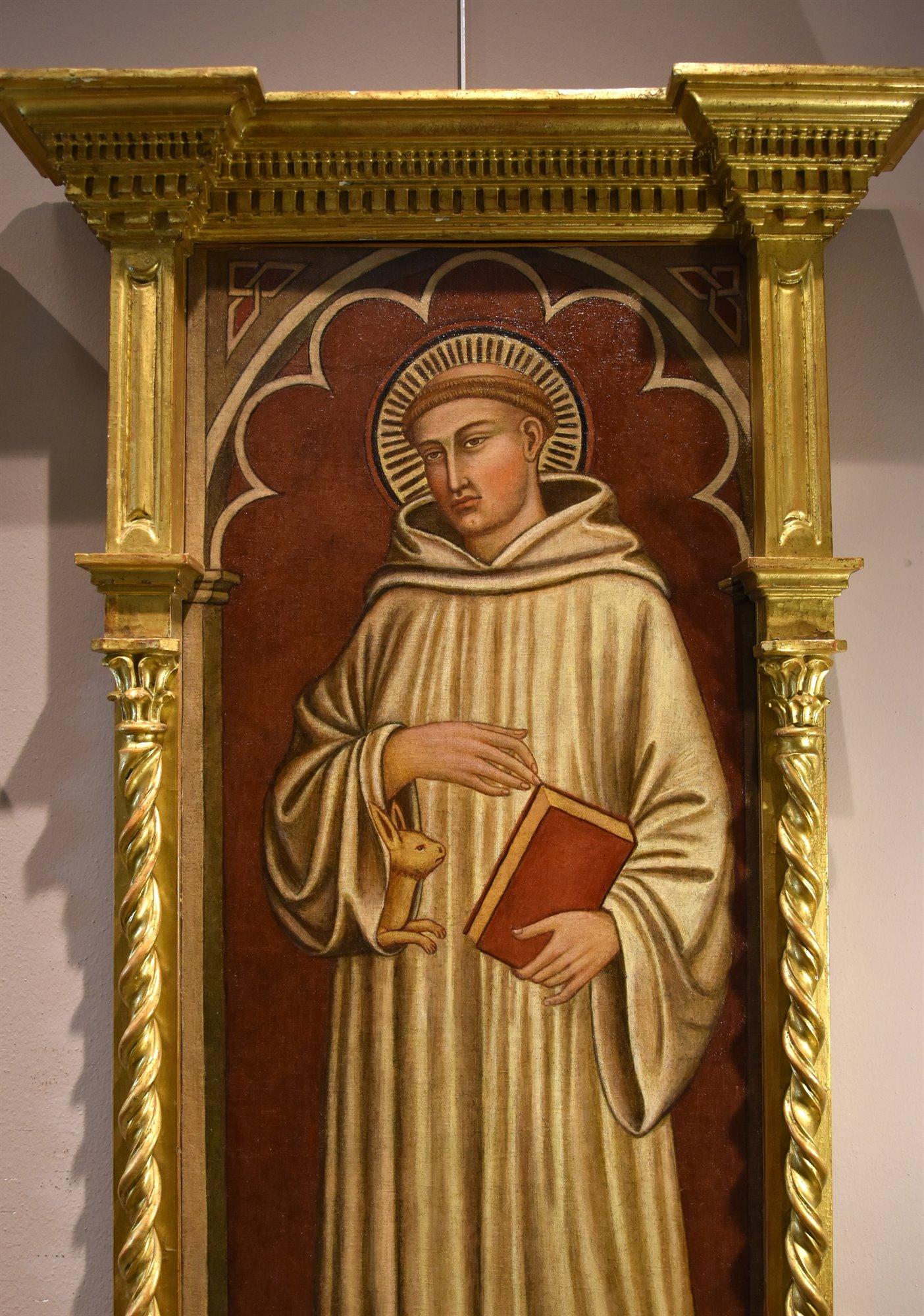 Saint Albert Romuald Paint 15th Century Tempera on table Tuscan school Siena Art For Sale 4