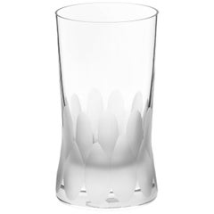 Martino Gamper Handmade Irish Crystal Large Tumbler Glass Cuttings Series Cut IV