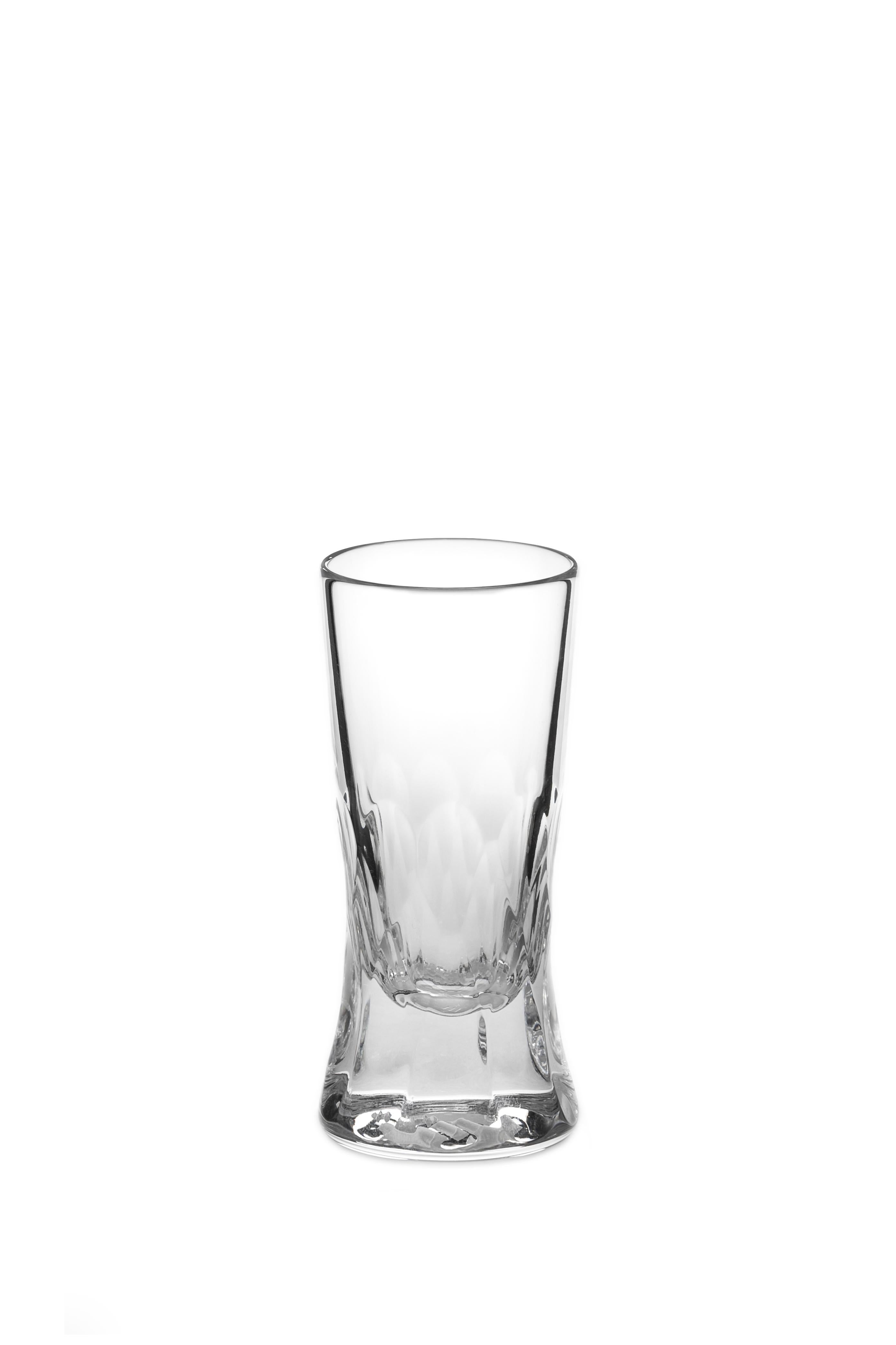 Hand-Crafted Martino Gamper Handmade Irish Crystal Shot Glass 'Cuttings' Series Set of 4 For Sale