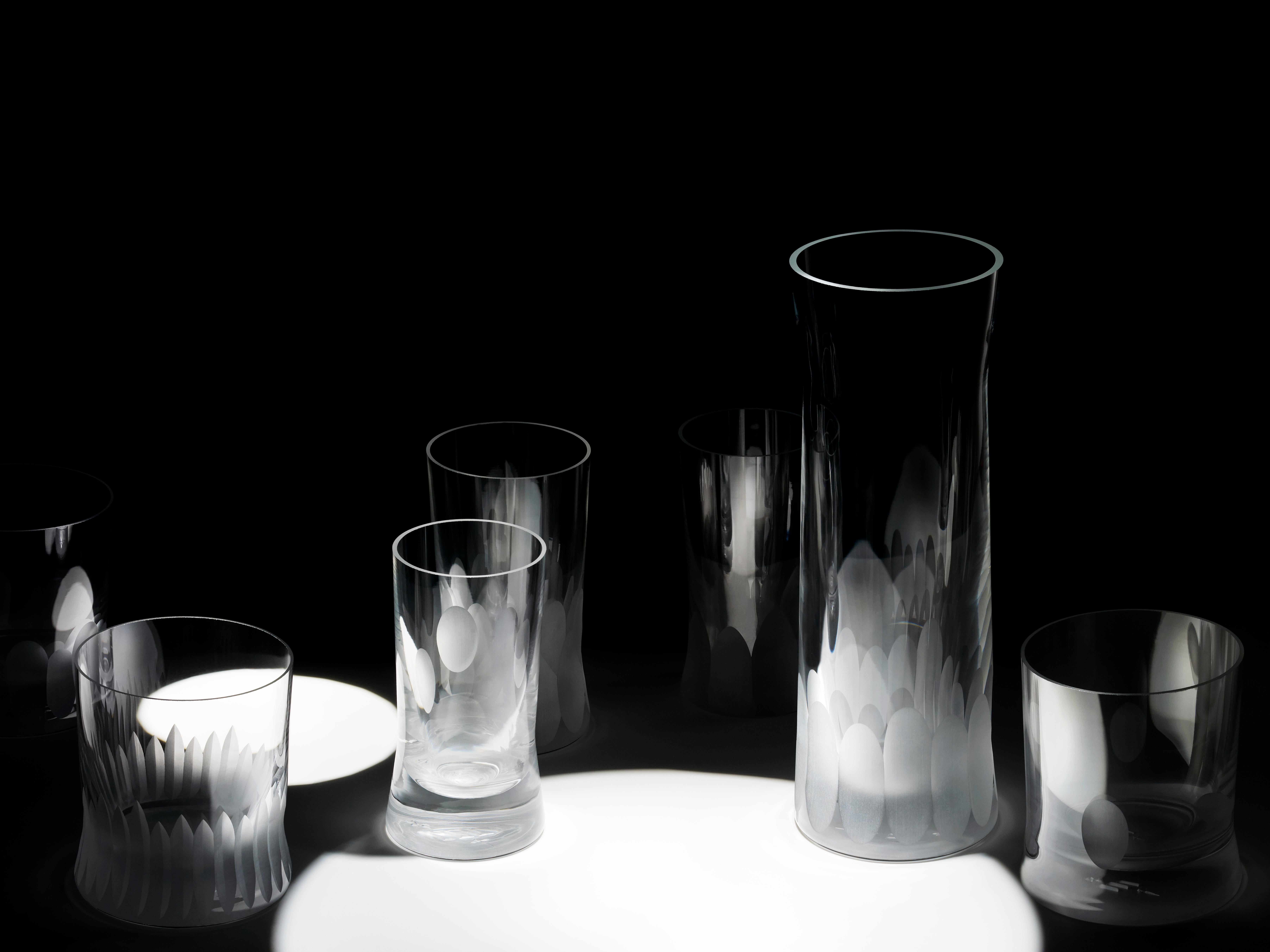 Martino Gamper Handmade Irish Crystal Shot Glass 'Cuttings' Series Set of 4 For Sale 3
