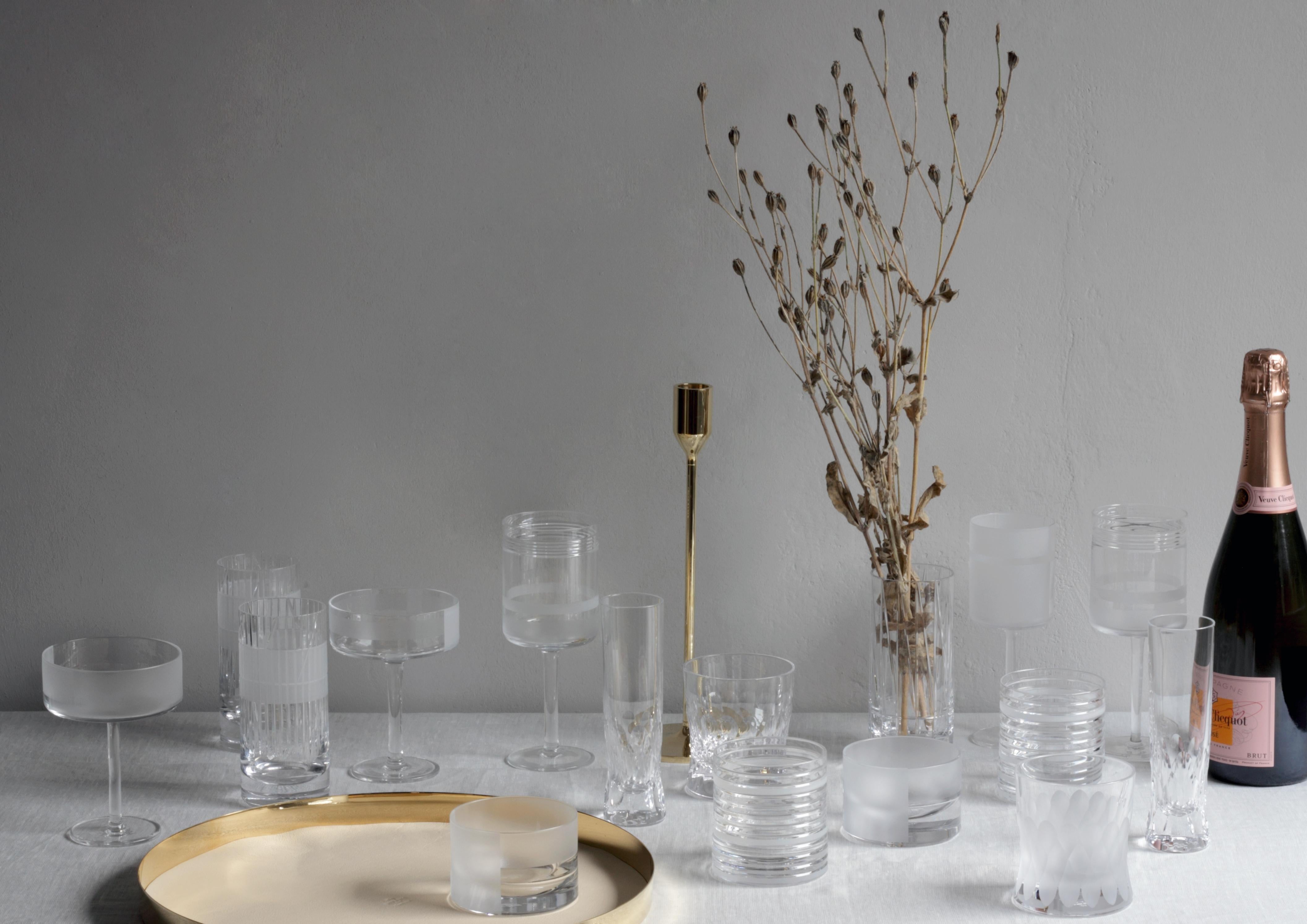 Martino Gamper Handmade Irish Crystal Water Glass 'Cuttings' Series For Sale 4