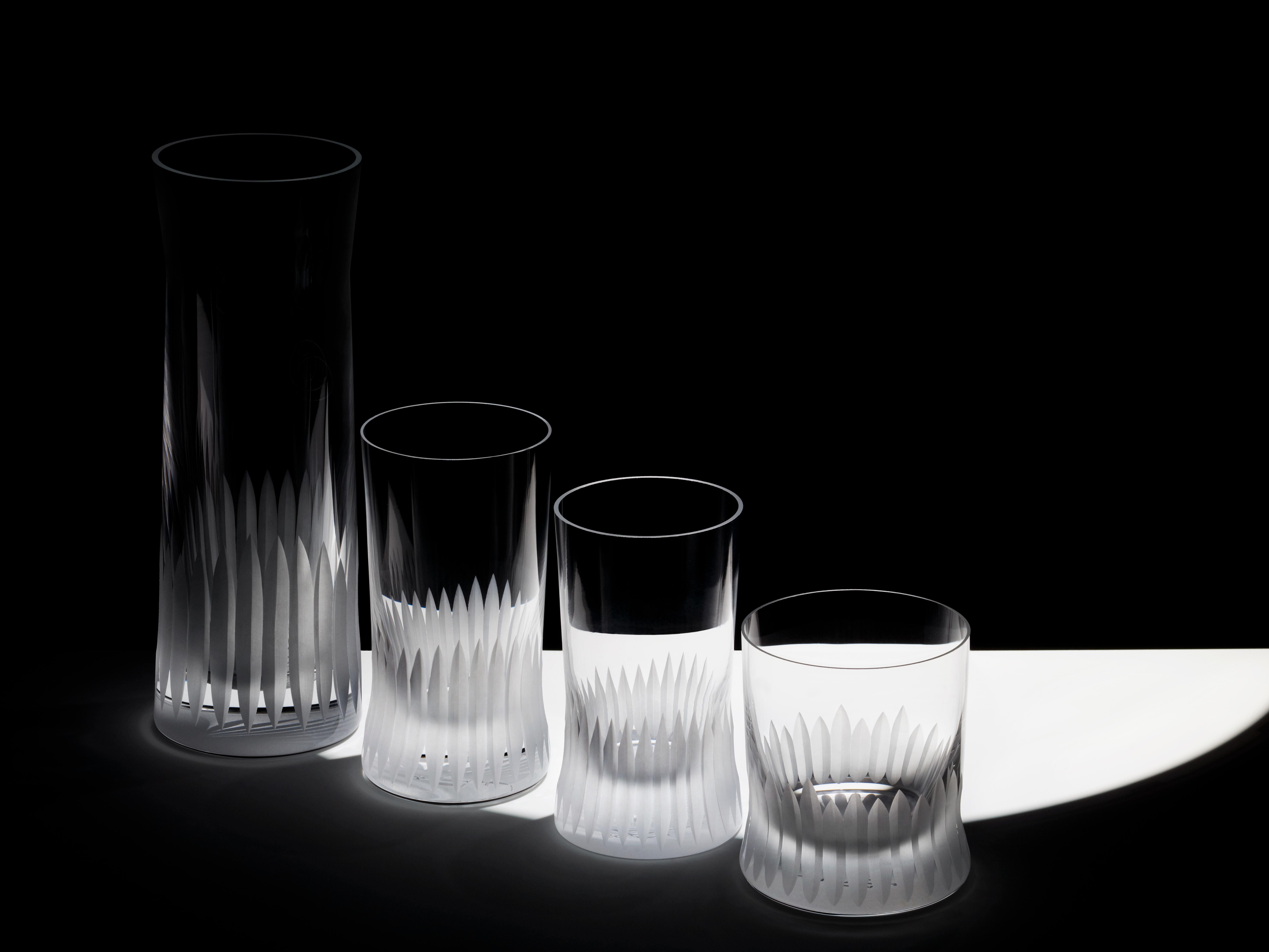 Martino Gamper Handmade Irish Crystal Water Glass 'Cuttings' Series For Sale 1