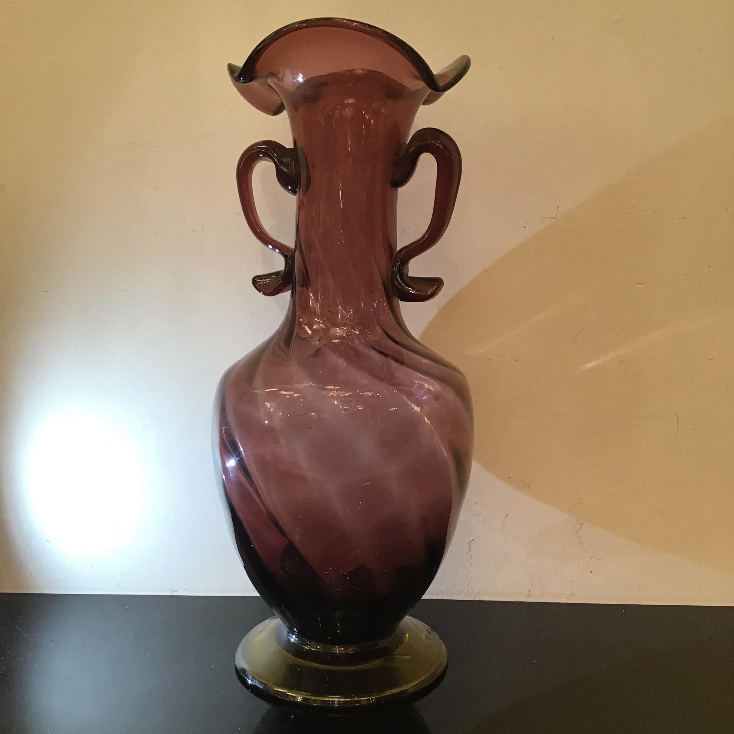 Other Martinuzzi Vase Murano Glass 1940 Italy  For Sale