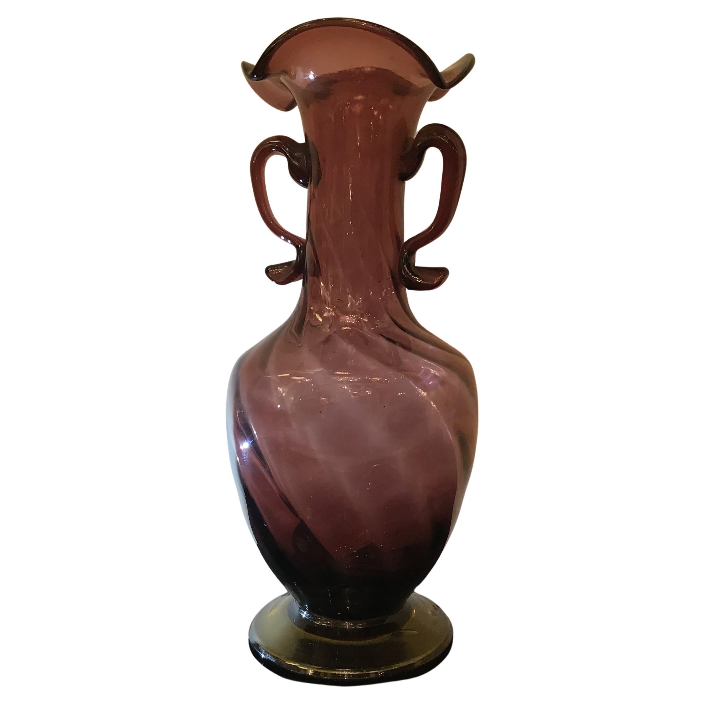 Vase Martinuzzi en verre de Murano, Italie, 1940 