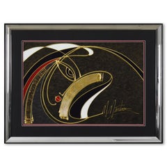 "Golden Sorrow" Framed Limited Edition Mixed Media Silkscreen