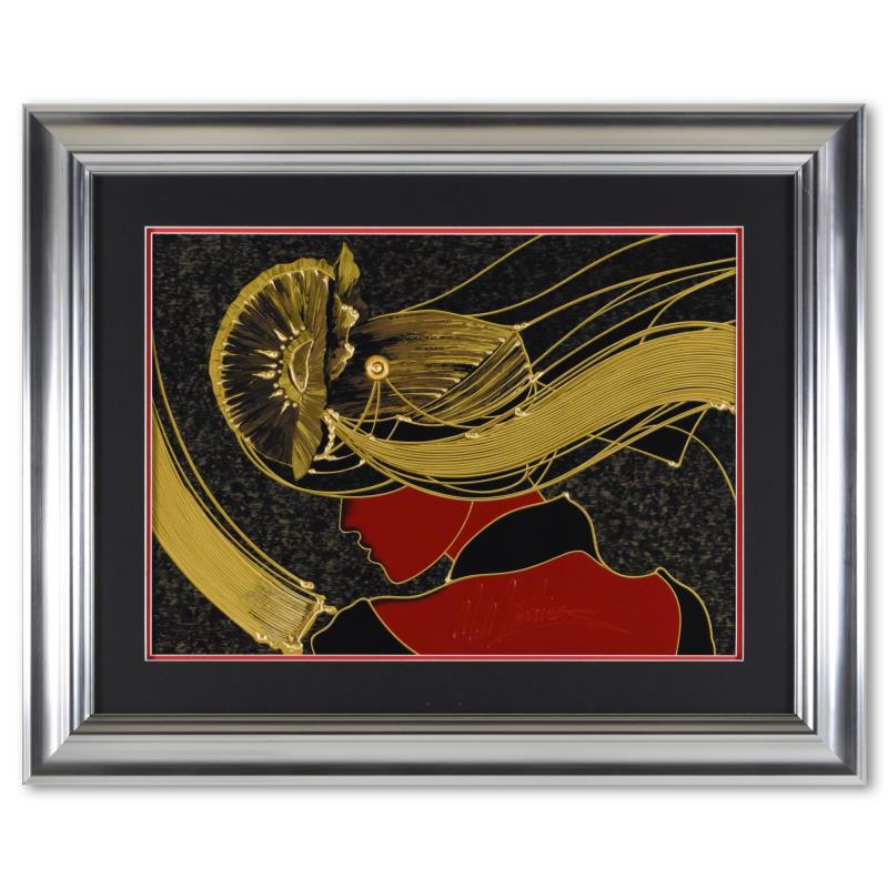 "Golden Grace" Framed Limited Edition Mixed Media Silkscreen - Painting by Martiros Manoukian