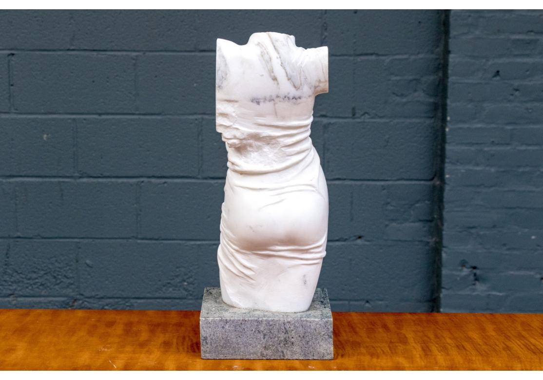 Contemporary Márton Váró (Hungarian B.1943) Draped Female In White Marble For Sale