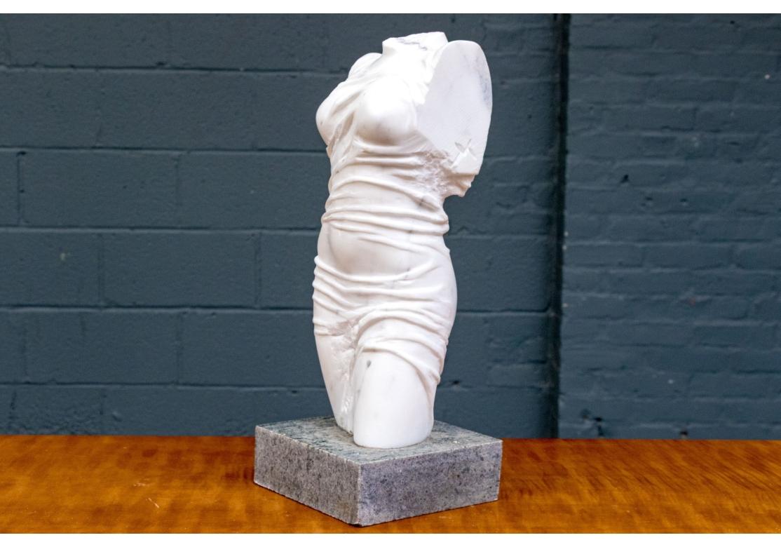 Márton Váró (Hungarian B.1943) Draped Female In White Marble For Sale 2