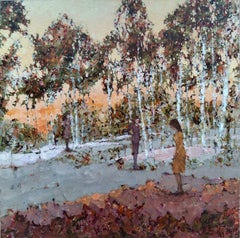 Autumn in Mostowka: Original Oil Painting by Contemporary Polish Woman Artist