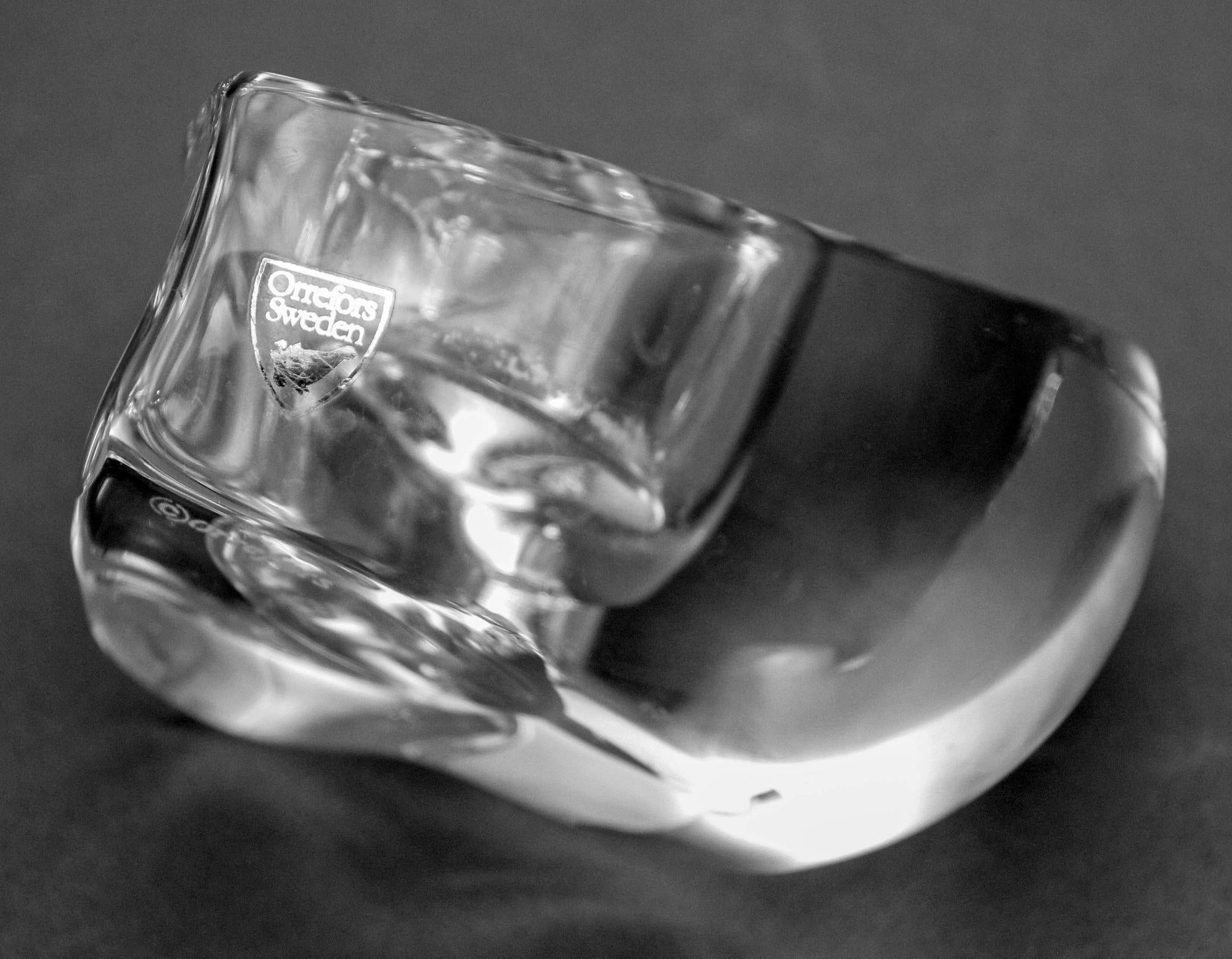 Crystal Martti Rytkönenfor Orrefors Valentino Heart Shape Votive Paperweight For Sale