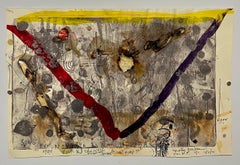 Pop Art Brut Collage Mixed Media Print, Painting, Burning, Tape, Marty Greenbaum