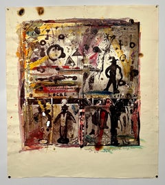 Pop Art Brut Collage Mixed Media Print, Painting, Burning, Tape, Marty Greenbaum