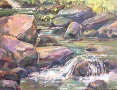 Rocas de río, Pintura, Óleo sobre panel de madera