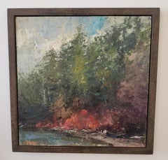 Winter Retreat, American Landscape,  Tonalist , painting, Utah, Idaho, Framed