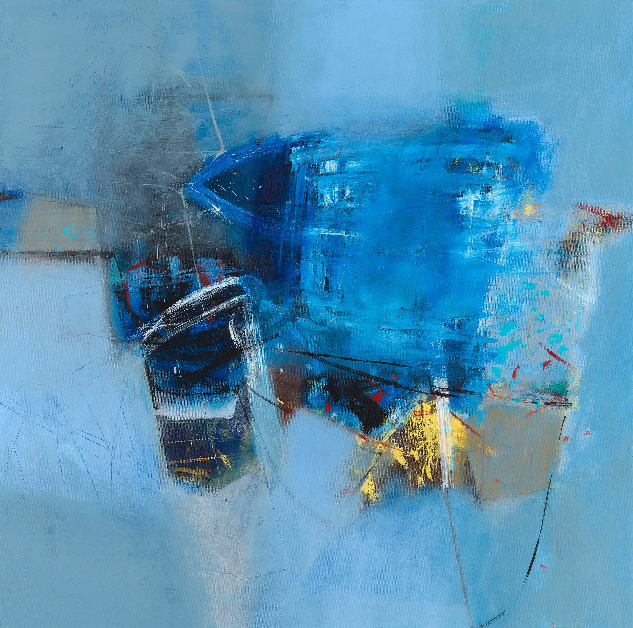 Blue Shadows no.2 - Mixed Media Art by Martyn Brewster