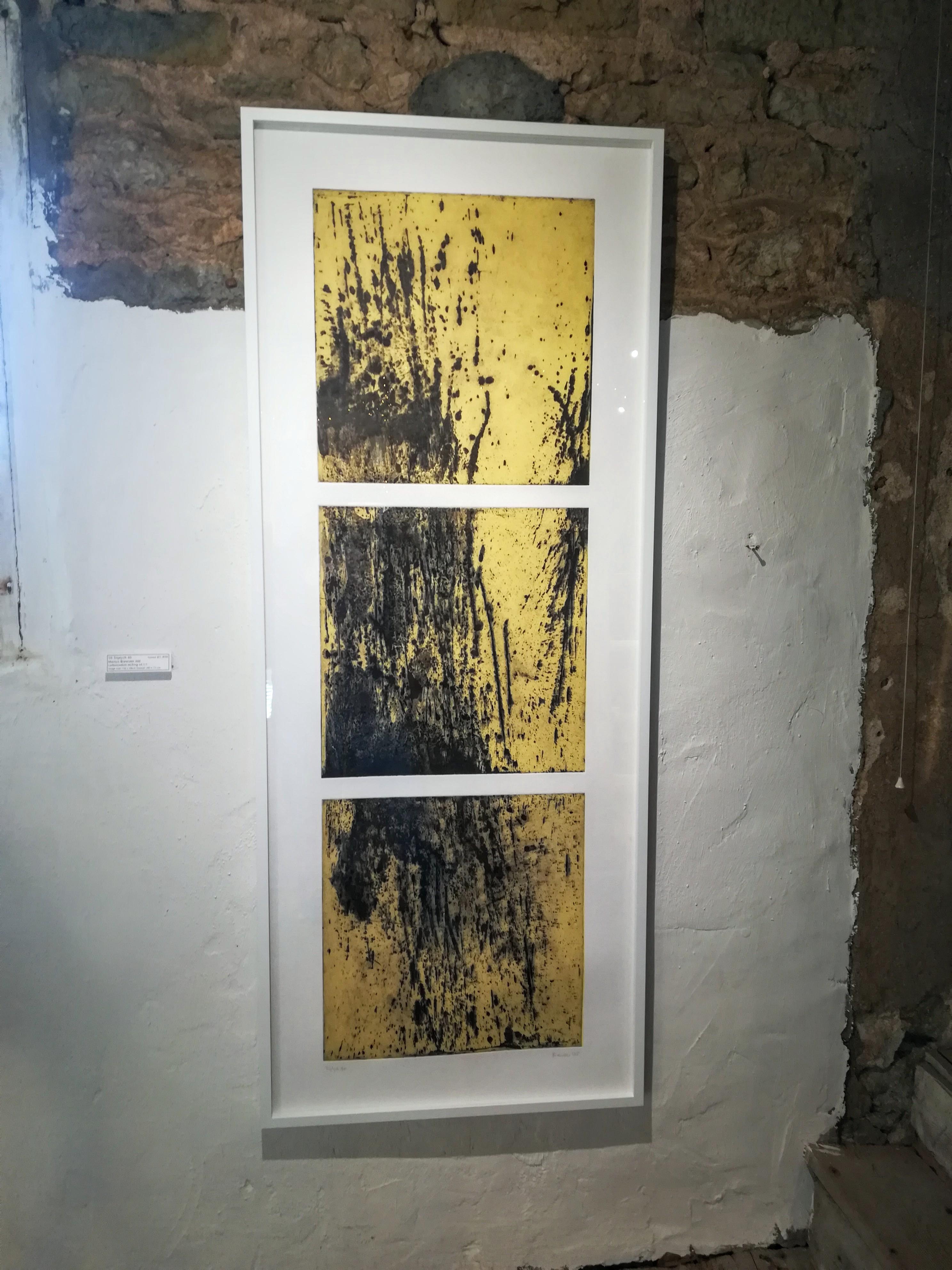 Martyn Brewster Abstract Print - Tryptich No.40 (Yellow)