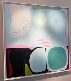 Island III 2024 Huile sur toile, peinture abstraite, encadrée, XXIe siècle