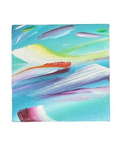 Paire de peintures abstraites surréalistes, peinture diptyque de Martyn Jones en couleurs britanniques