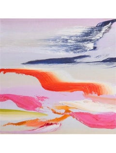 Paire de peintures abstraites surréalistes, peinture diptyque de Martyn Jones en couleurs britanniques